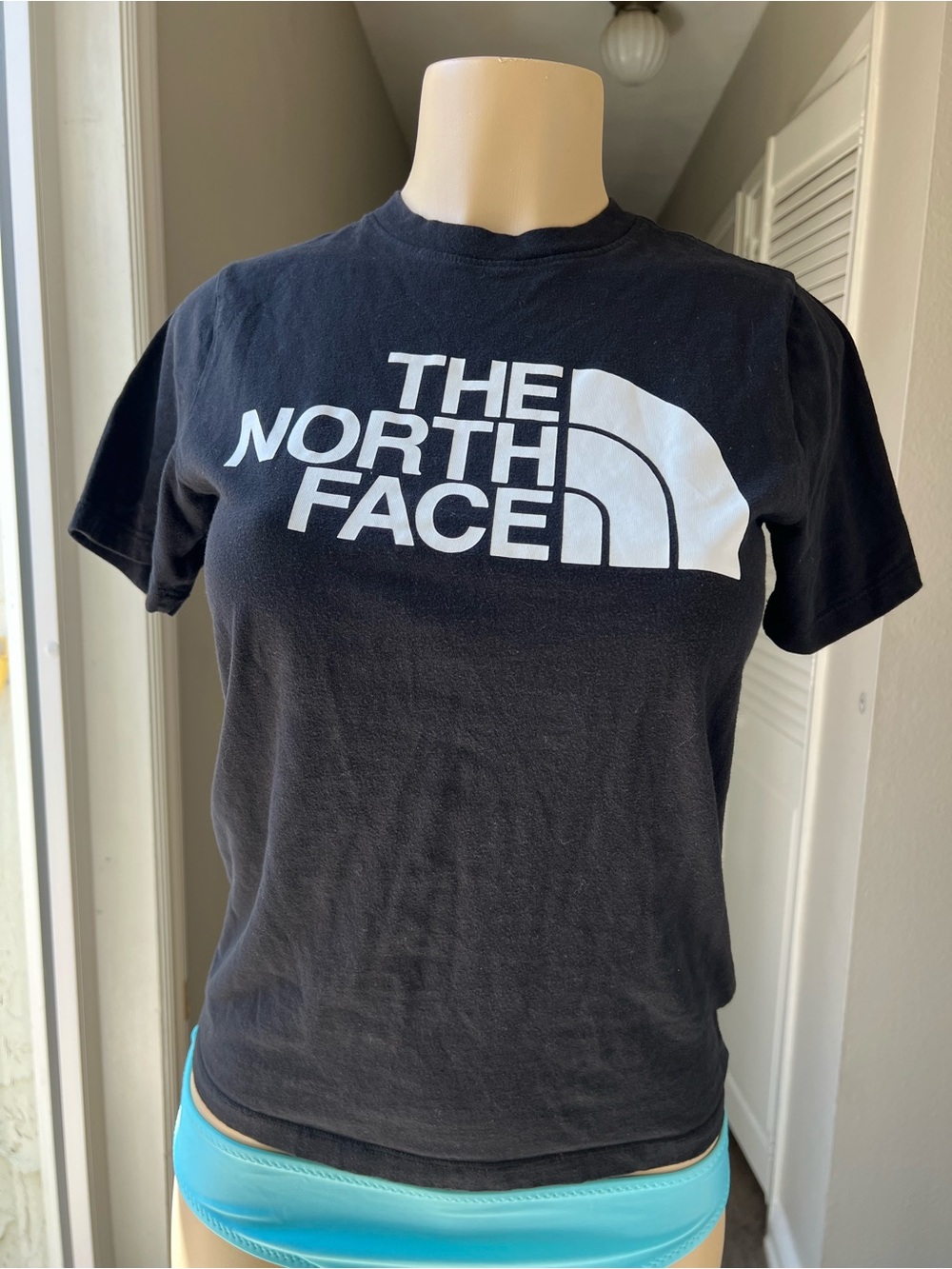 The North Face Black Tee with White Logo - Kids Short Sleeve